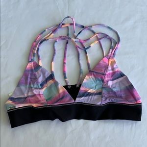 PINK multi-color cross-strap bralette (unpadded)